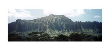 Koolau Mountain Range from Kaneohe, Ohau Hawaii